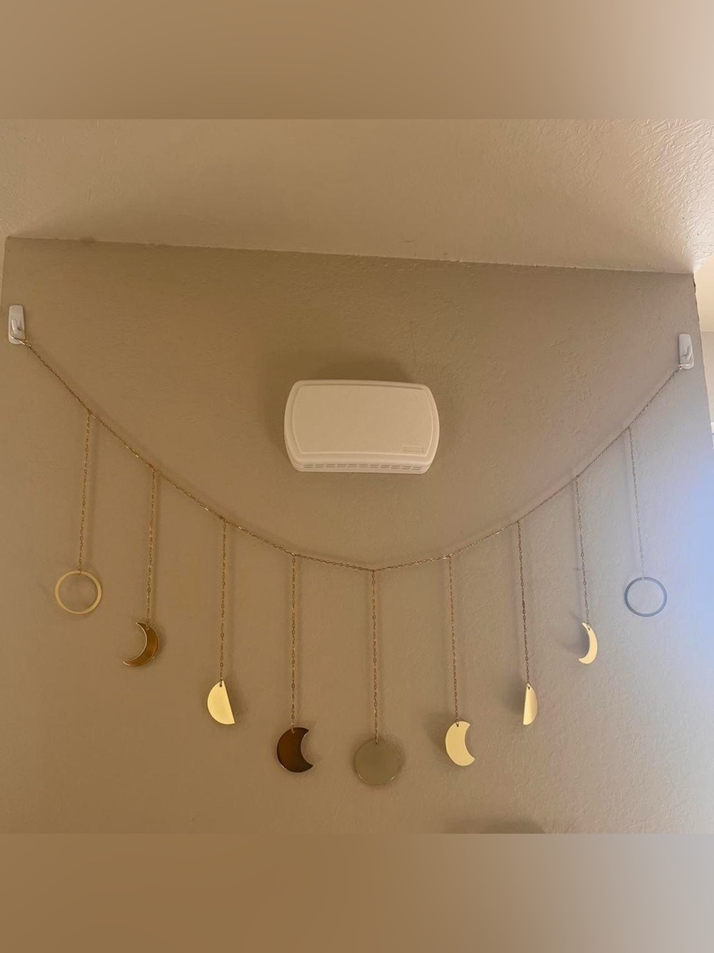 Metal gold moon phase boho wall room decor hanging